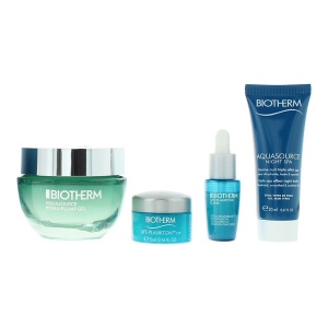 Set Biotherm: Aquasource Night Spa, Hydrating, Night, Balm, For Face, 20 ml + Aquasource Hyalu, Hyaluronic Acid, Hydrating, Plumping, Day, Gel, For Face, 50 ml + Life Plankton, Anti-Ageing, Morning & Evening, Eye Cream, 5 ml + Life Plankton Elixir, Regene