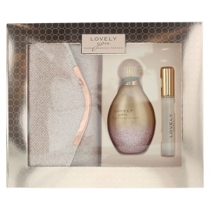 Set Sarah Jessica Parker: Lovely You, Apă de parfum, For Women, 100 ml + Lovely You, Apă de parfum, For Women, 10 ml + Lovely You, Textile Handbag, Badge Holder, Rose