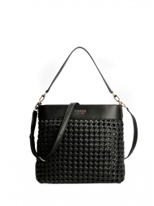 Guess, Sicilia, Artificial Fiber, Textile Bag, Black, HWWG8490020BLA, For Women, 29 x 9 x 24