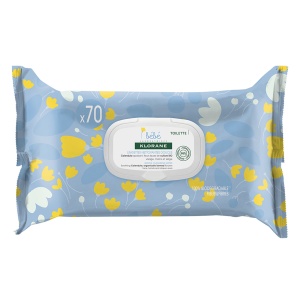 Klorane, Baby, Cleansing Wipes, For Face & Body, 70 pcs