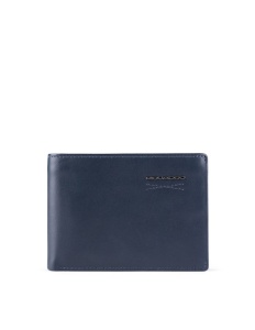 Piquadro, Obidos, Leather Wallet, Coin Holder, Blue, For Men