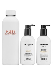 Set Balmain Professionnel: Balmain Professionnel, Argan Oil, Șampon, Moisturizing, 300 ml + Balmain Professionnel, Balsam, For Moisturizing, 300 ml + Muse Du Printemps, GWP Steel Water Bottle, White