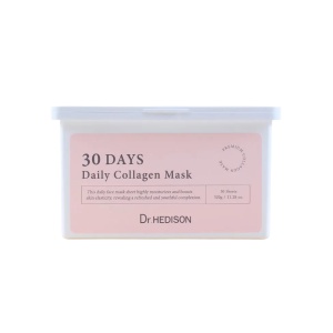 Set, Dr. Hedison, 30 Days Daily Collagen, Vegan, Intense Hydration, Sheet Mask, Face, Daily, 30 pcs, 320 g