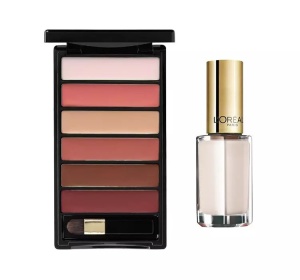 Set L'Oreal Paris: Color Riche La Palette Matte, Lip Palette, Nude, 6 g + Color Riche Le Vernis, Ojă, 961, Silky Fawn, 5 ml