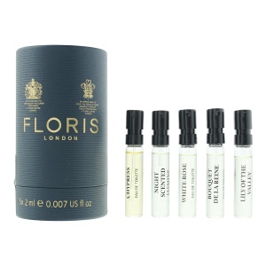 Discovery Collection Set Floris Of London: White Rose, Apă de toaletă, For Women, 2 ml *Vial + Night Scented Jasmine, Apă de toaletă, Unisex, 2 ml *Vial + Chypress, Apă de toaletă, Unisex, 2 ml *Vial + Lily Of The Valley, Apă de toaletă, For Women, 2 ml *
