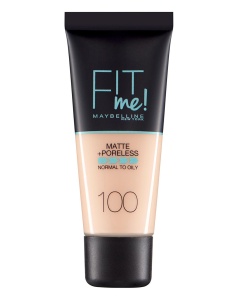 Maybelline, Fit Me Matte + Poreless, Liquid Foundation, 100, Warm Ivory, 30 ml