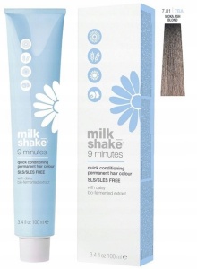 Milk Shake, 9 Minutes, Permanent Vopsea de păr, 7.81 Ash Blond Mocha, 100 ml