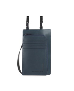 Piquadro, Tasche, Leather Crossbody Bag, Blue, 11.5 x 19 x 2 cm, For Men