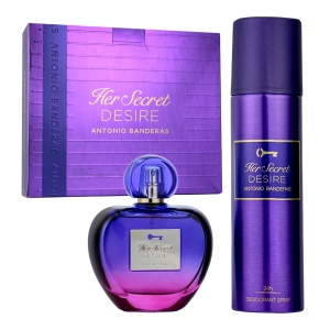 Set Antonio Banderas: Her Secret Desire, Apă de toaletă, For Women, 80 ml + Her Secret Desire, Deodorant Spray, For Women, 150 ml