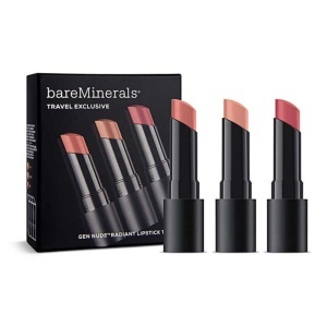 Travel Exclusive Set BareMinerals: Gen Nude Radiant, Cocoa, Ruj cremă, Infatuation, 3.35 g + Gen Nude Radiant, Cocoa, Ruj cremă, Friendship, 3.35 g + Gen Nude Radiant, Cocoa, Ruj cremă, Swag, 3.5 g
