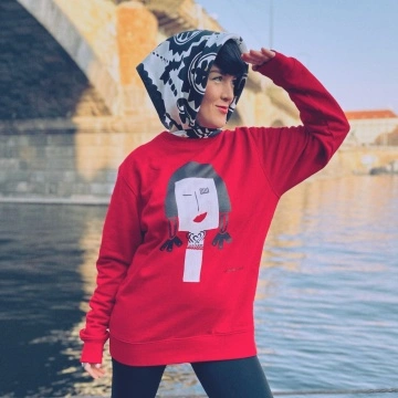 Bluza rosie bumbac organic MADAME ENCO
