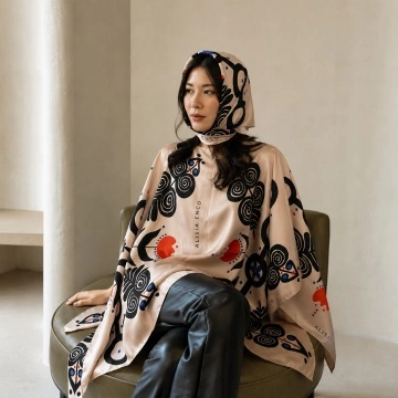 Poncho silk twill PRAHA