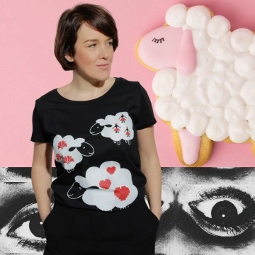 Tricou negru bumbac organic OIANA