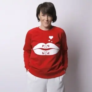Bluza rosie bumbac organic BUZANA - Img 3