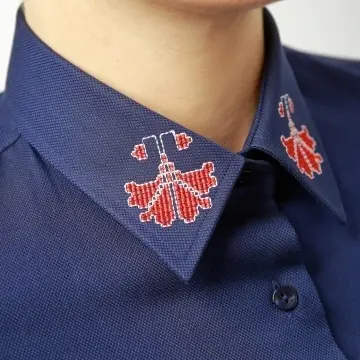 Navy blue shirt POPPY FLOWER - Img 4