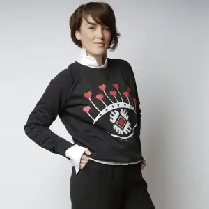 Bluza neagra bumbac organic OCHIANA - Img 4