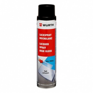 Lac spray negru f.lucios 9005 Wurth