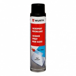 Lac spray negru f.lucios 9005 Wurth
