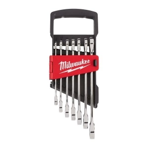 Set chei combinate / clichet, offset, 12 unghi, dimensiune metrica: 10, 12, 13, 14, 15, 17, 8 mm, finisaj: oglinda MILWAUKEE