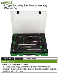 Set chei hexagonale maner in T 9 piese TOPTUL