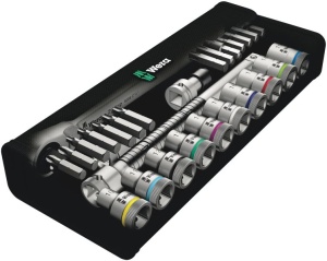 Set de scule, priză 6PT/bară de extensie/bit(uri) de inserție HEX/bit(uri) de inserție Philips PH / clichet/bit(uri) de inserție TORX 1/2", număr de scule : 28buc. WERA - Img 2