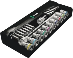 Set de scule, priză 6PT/bară de extensie/bit(uri) de inserție HEX/bit(uri) de inserție Philips PH / clichet/bit(uri) de inserție TORX 1/2", număr de scule : 28buc. WERA - Img 2