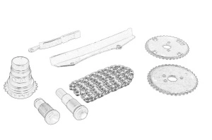 Set distribuție IVECO DAILY III, DAILY IV, DAILY V; CITROEN JUMPER II; FIAT DUCATO dupa 1999 - (lanț + pinion; F1CE3481N) - Original OE