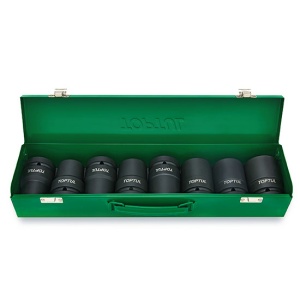 Set tubulare cu impact 1", 8buc, Hexagonale, dimensiune metrică: 27, 30, 32, 33, 35, 36, 38, 41; cu pereți subțiri; TOPTUL