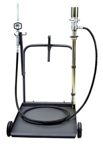 Distribuitor ulei cu carucior 50-60 litri pompa pneumatica transfer raport 5:1 pistol display cantitate furtun 4 m PROFITOOL