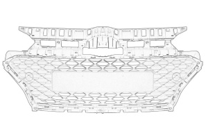 Grila /Mijloc Fata HYUNDAI I20 ACTIVE, I20 II 2014-2021 - (grila, negru) - Original OE