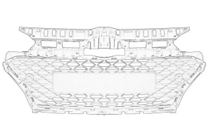 Grila /Mijloc Fata HYUNDAI I20 ACTIVE, I20 II 2014-2021 - (grila, negru) - Original OE