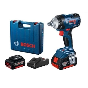 Pistol pneumatic, alimentare: acumulator GDS 18V-400, patrat exterior 1/2, cuplu maxim: 600Nm, 18V 2 x 5Ah, impachetare: valiză, baterie inclusă, incarcator inclus BOSCH