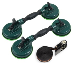 Set 2 ventuze cu chinga transport si montare parbriz maxim 60kg PROFITOOL