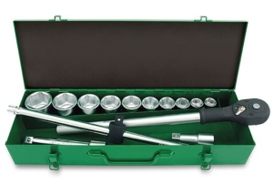 Set chei clichet diferite marimi, 14 piese, culoare cutie verde inchis TOPTUL