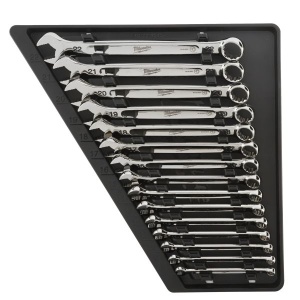 Set chei combinate, 12 unghi/hexagonale, dimensiuni metrice: 10, 11, 12, 13, 14, 15, 16, 17, 18, 19, 20, 21, 22, 8, 9 mm MILWAUKEE - Img 1