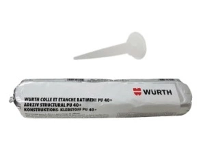 Adeziv structural poliuretanic 40 negru 400 ml (tip salam) WURTH