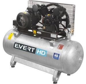 Compresor cu piston Evert, Rezervor 270l, Debit 900l/min, Presiune max. 10bar, Putere 5,5kW, Alimentare 400V, HEAVY DUTY Rezervor galvanizat