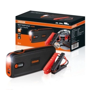 Dispozitiv de pornire BOOSTER model: OBSL400, tip: LiCoO2, tensiune: 12V, cCA: 400A, curent de pornire maxim: 800A, cu iluminarea zonei din spatele mașinii OSRAM