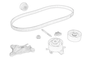 Set distributie VOLVO C30, S40 II, S80 II dupa 2003 - (curea + pinion) - Original OE