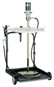 Aparat gresare pentru galeti/butoaie de 180-220kg; Pompa pneumatica vaselina, randament 50:1, Pistol de gresat, Furtun 4m, pe carucior PROFITOOL