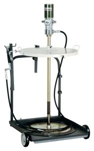 Aparat gresare pentru galeti/butoaie de 180-220kg; Pompa pneumatica vaselina, randament 50:1, Pistol de gresat, Furtun 4m, pe carucior PROFITOOL