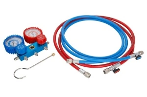 Kit testare scurgeri ERRECOM , tip refrigerant R12/R134a cu manometre si seturi de presiune
