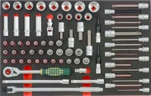 Modul dulap FORCE 75 piese patrat de antrenare 1/2" cariucior echipat