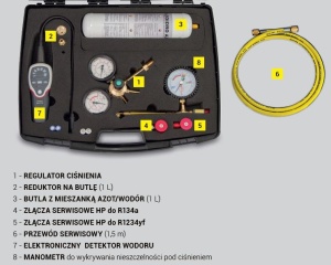 Set detector scurgeri sistem aer conditionat , tip refrigerant R1234yf/R134a, gas type: Hidrogen/Nitrogen TEXA - Img 2