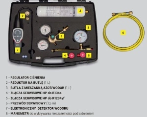 Set detector scurgeri sistem aer conditionat , tip refrigerant R1234yf/R134a, gas type: Hidrogen/Nitrogen TEXA - Img 2