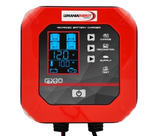 Incarcator baterii, voltaj incarcare: 12 V LEMANIA ENERGY, curent schimbat: 10A, alimentare electrica: 230V, tip baterie: AGM/EFB/LiFePO4/VRLA/WET