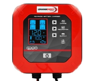 Incarcator baterii, voltaj incarcare: 12 V LEMANIA ENERGY, curent schimbat: 10A, alimentare electrica: 230V, tip baterie: AGM/EFB/LiFePO4/VRLA/WET