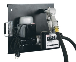 Kit distributie ulei combustibil PROFITOOL ON/DIESEL, montat pe perete sau pentru un rezervor Mauser, pompa electrica. 120 l/min, alimentare 230V, debitmetru, furtun de aspirație 2 m, furtun de distri