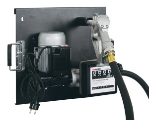 Kit distributie ulei combustibil PROFITOOL ON/DIESEL, montat pe perete sau pentru un rezervor Mauser, pompa electrica. 120 l/min, alimentare 230V, debitmetru, furtun de aspirație 2 m, furtun de distri