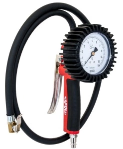 Pistol de umflare, pentru pompare, pentru verificarea presiunii aerului, analog, presiune bar: 0-10 bar, presiune psi: 0-145 psi, conector: 1/4 SKP, masini de livrare; autoturisme de pasageri AIRPRESS